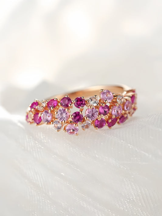 Rainbow Sapphire 18k Gold Ring (Item No. SA134）