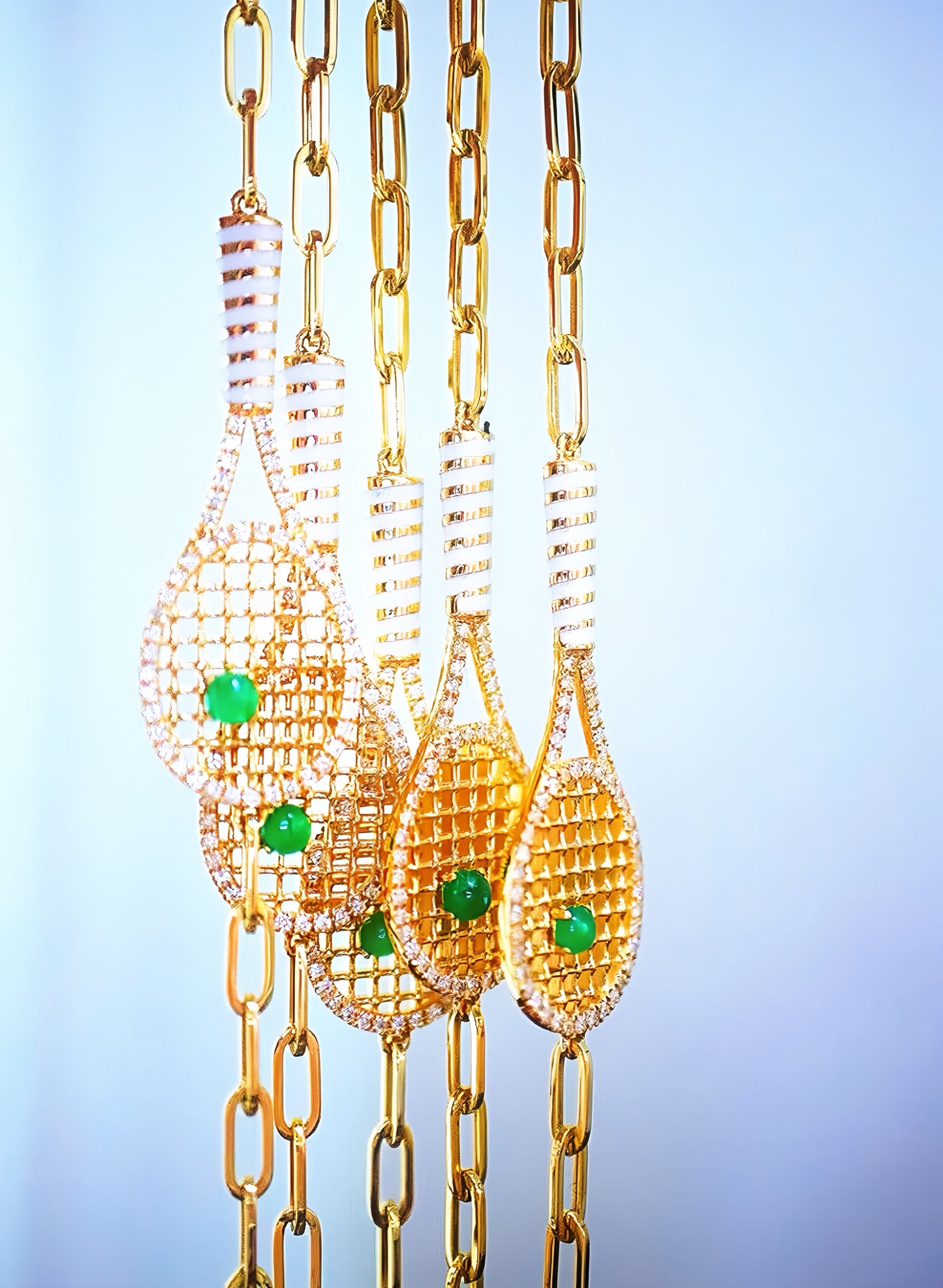 Tennis Racket 18k Gold Diamond  Bracelet (Item No. VT095）