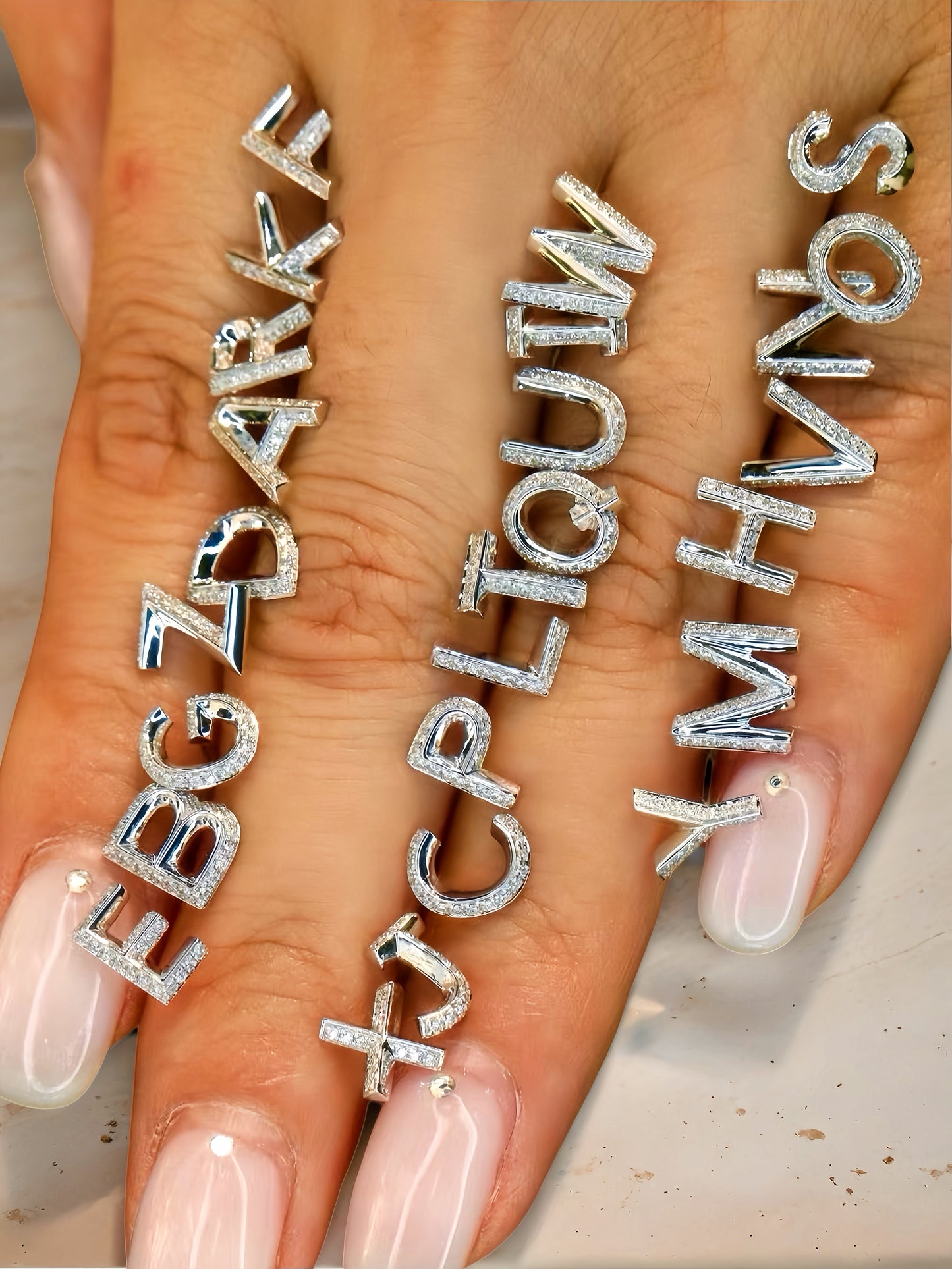 Alphabet Letters 18k Gold Diamond Earring (Item No. VT196）