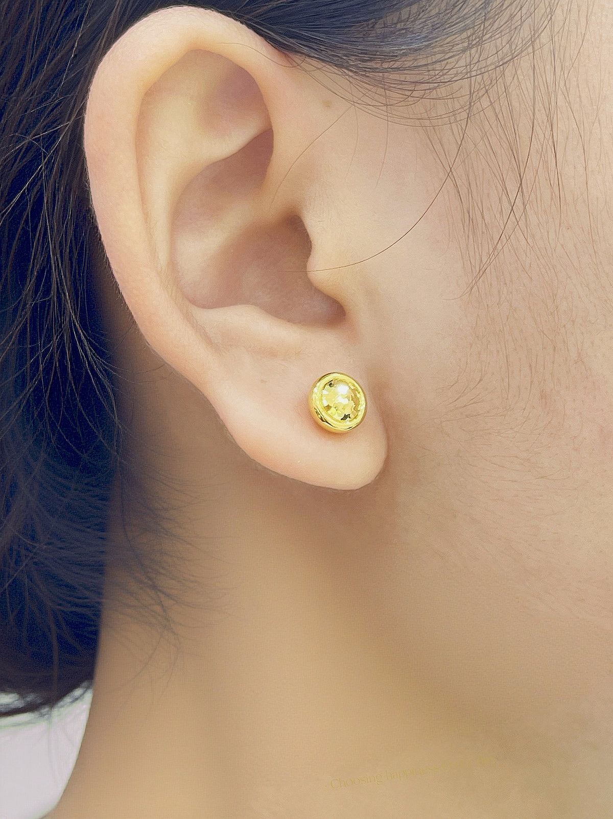 Bubble Diamond-like 18k Gold Earring (Item No. SJER016）