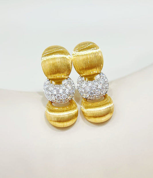 Vintage 18k Gold Diamond Earring (Item No. VT509）