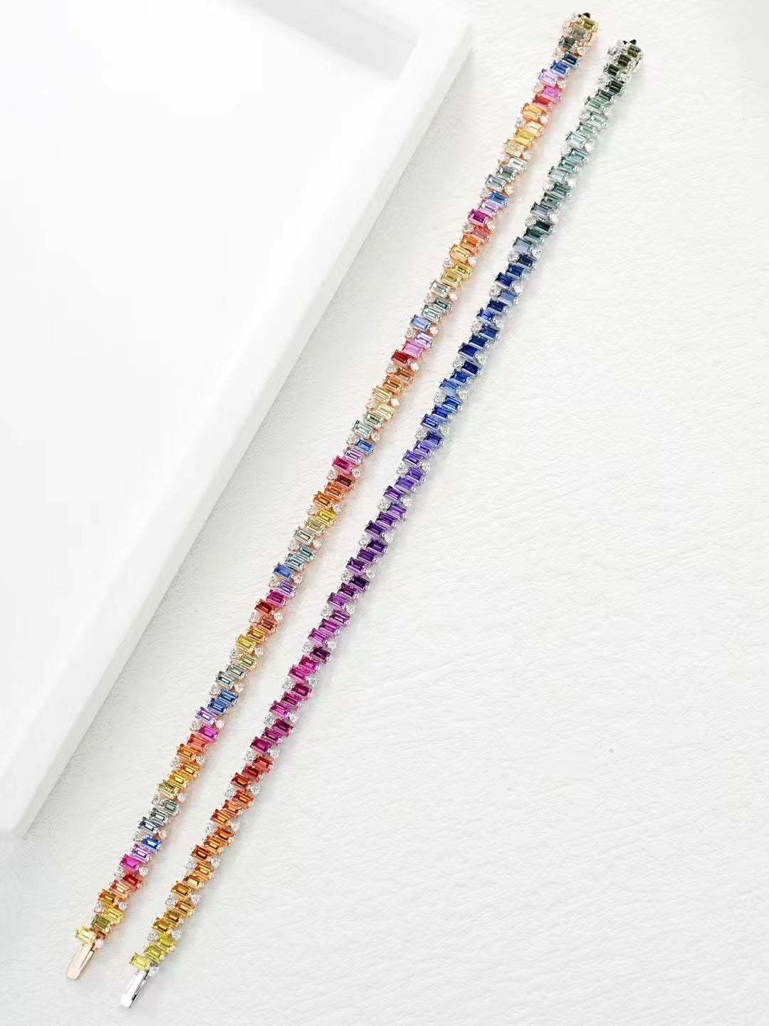 Rainbow Sapphire 18k Gold Bracelet (Item No. SA100）