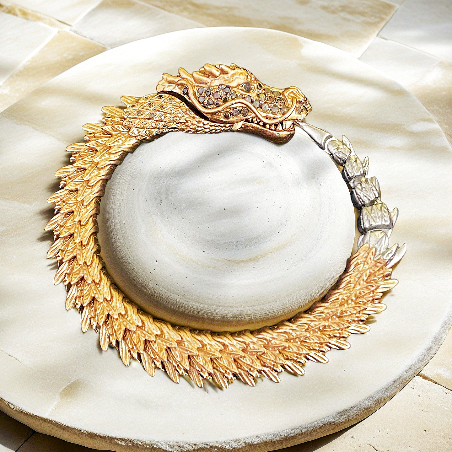 Gold Dragon Diamond Bracelet Chain (Item No. GB0023)