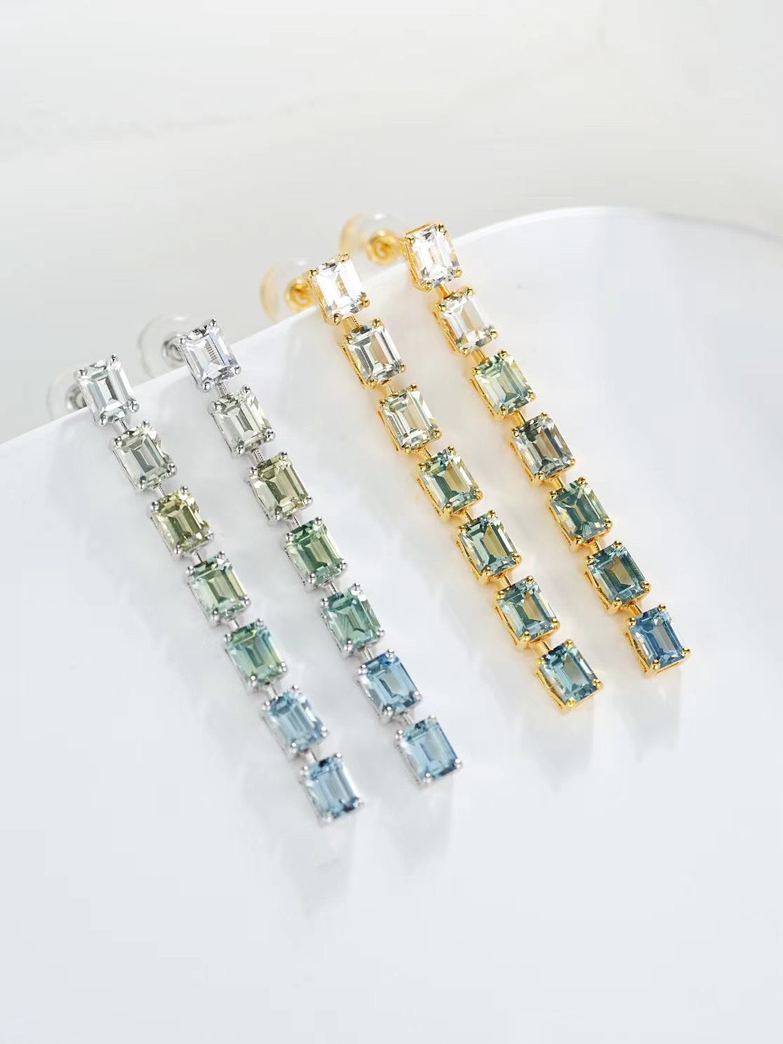 Rainbow Sapphire 18K Gold Earring (Item No. SA021）