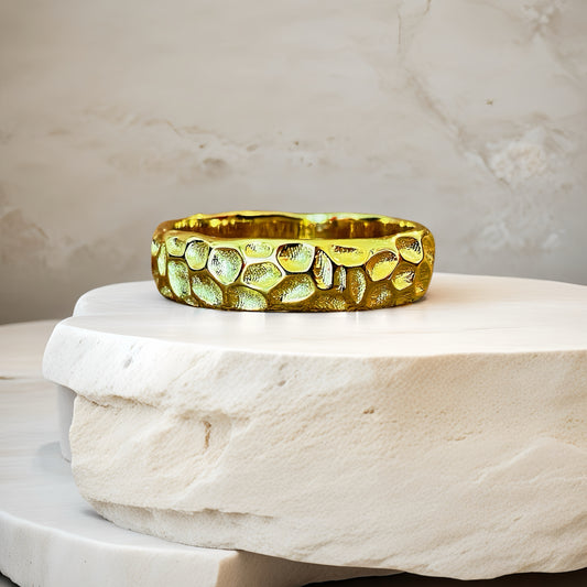 Hammered Sterling Silver/9k/14k/18k Gold Ring (Item No. GR0005）