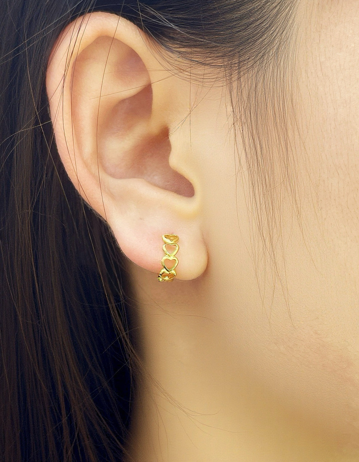 Heart 18k Gold Earring (Item No. SJER011）