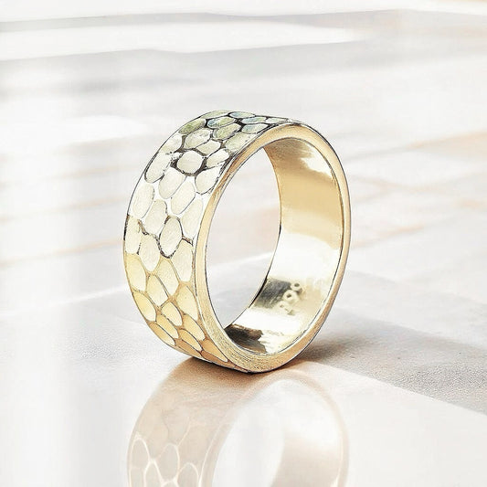 8mm Hammered Silver Ring (Item No. R0140)