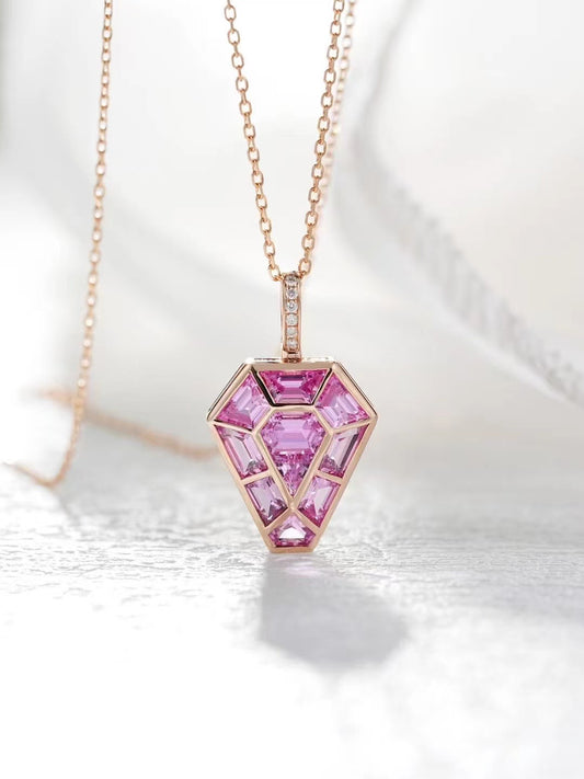 Rainbow Sapphire 18k Gold Pendant (Item No. SA063）