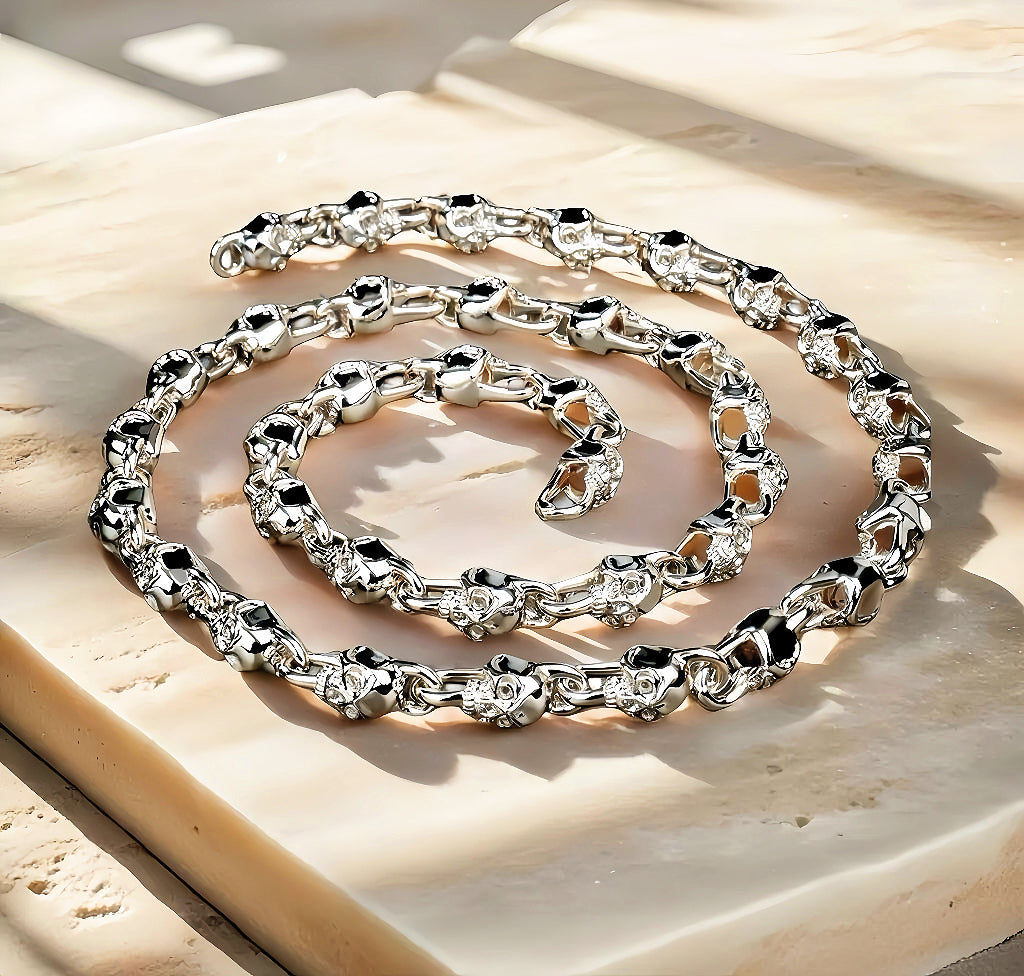 Skull Silver Necklace Chain (Item No. TDNS0006）