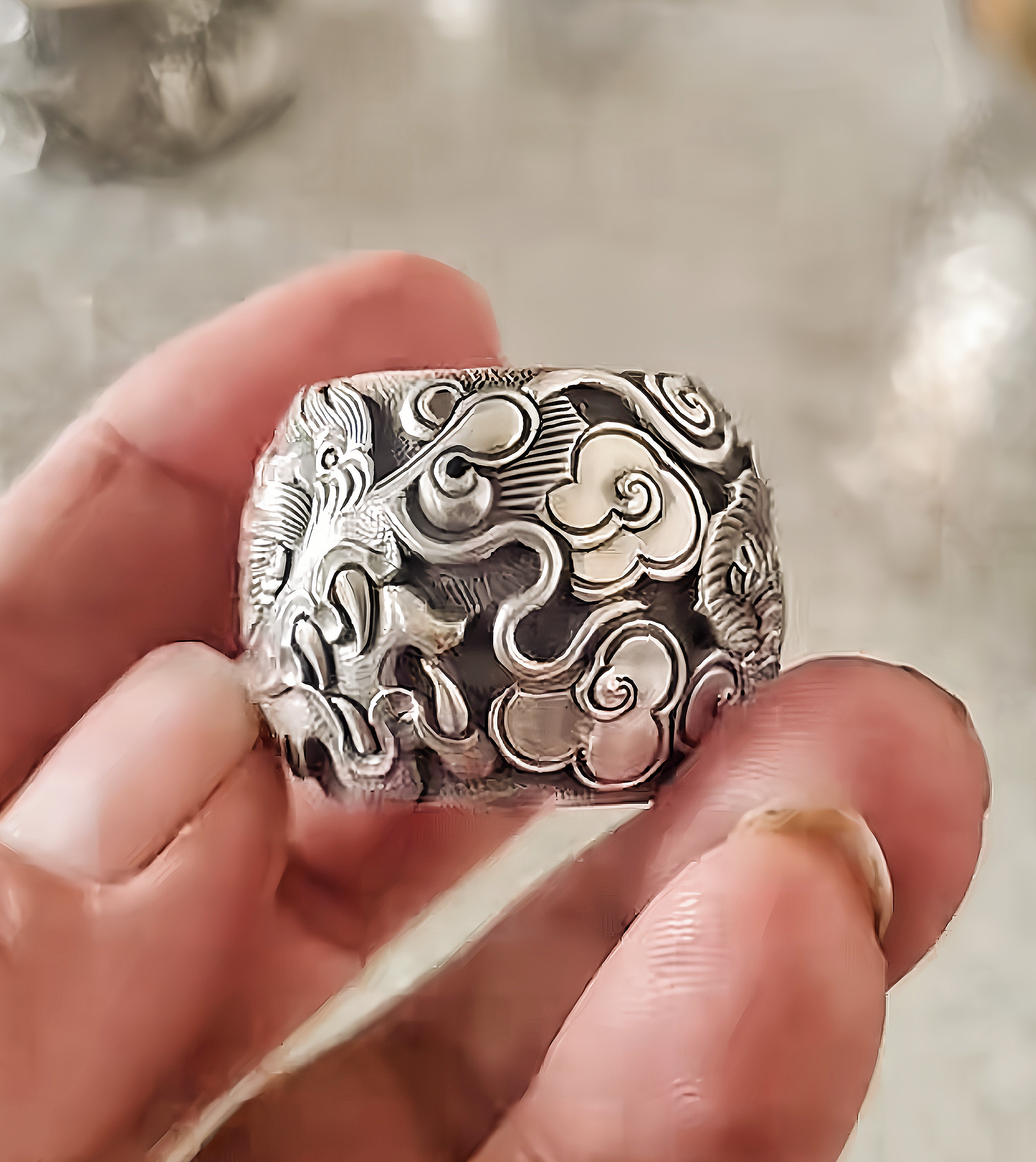 Large Dragon Silver Ring (Item No. R0136)