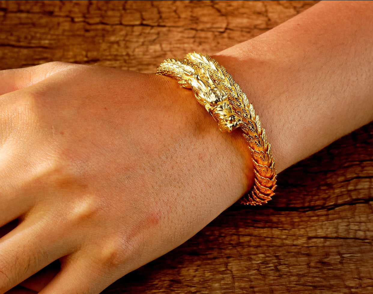 Dragon Elastic 9k/14k/18k Gold Bracelet (Item No. GB001）