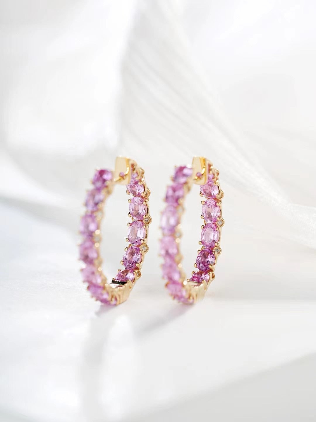 Rainbow Sapphire 18k Gold Earring (Item No. SA088）