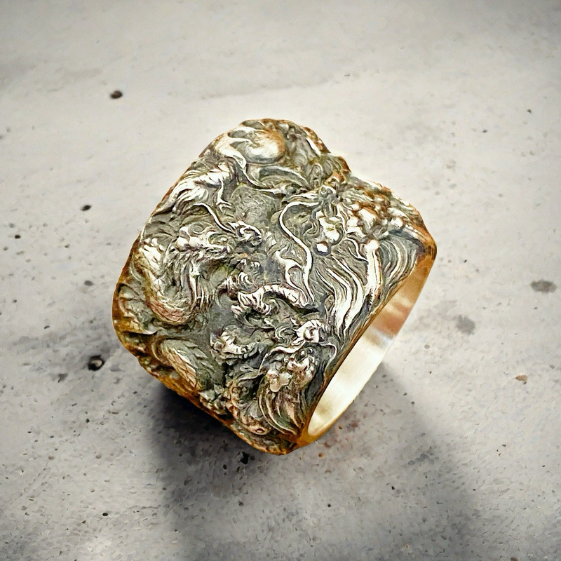 Nine Dragon Silver Ring (Item No. R0125)