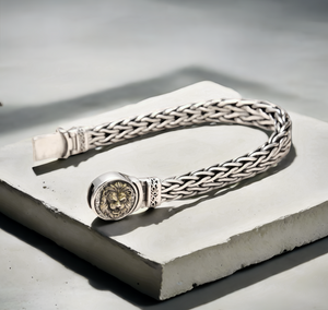 Lion Braided Silver Bracelet (Item No. B0667）