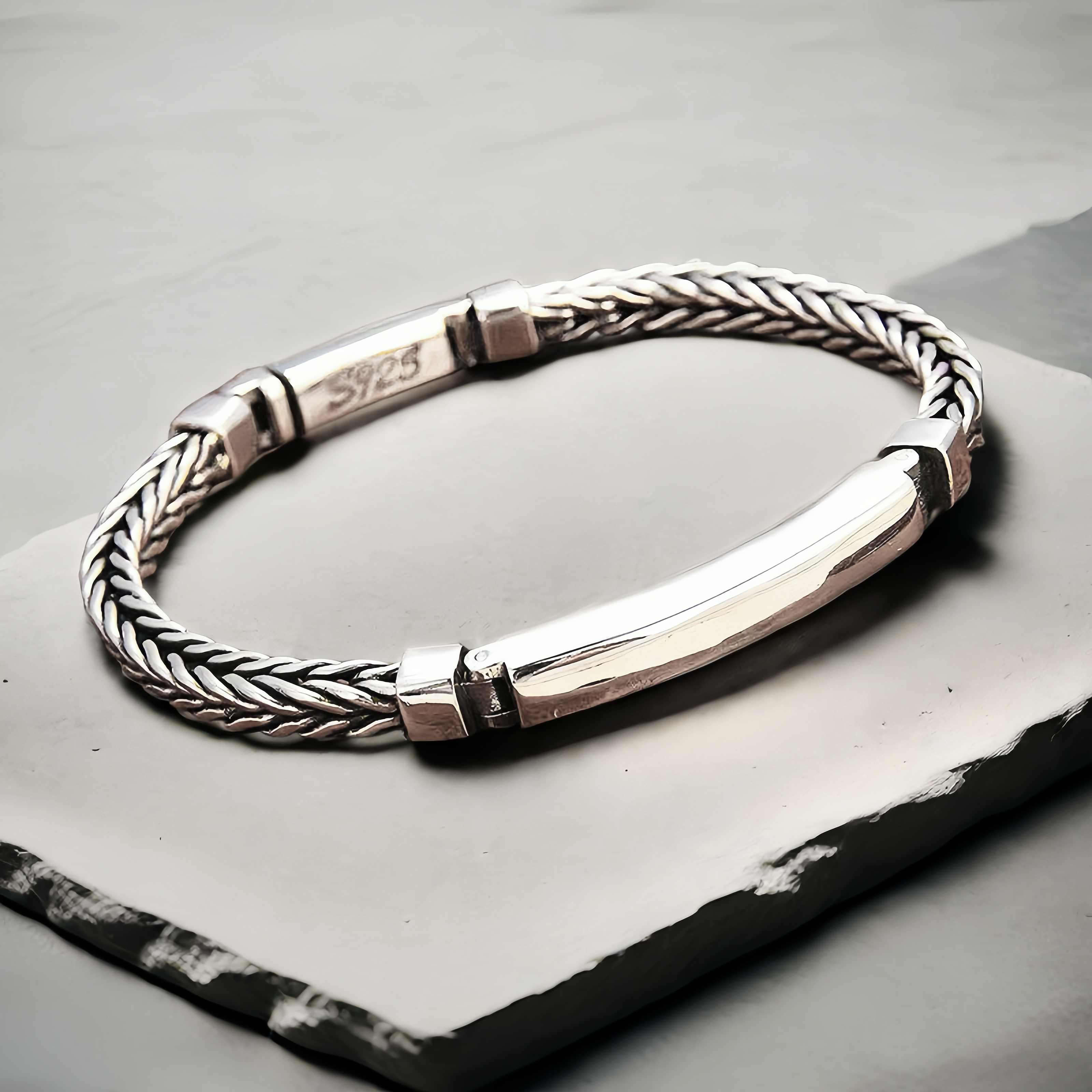 Classic Braided Silver Bracelet (Item No. B0623)