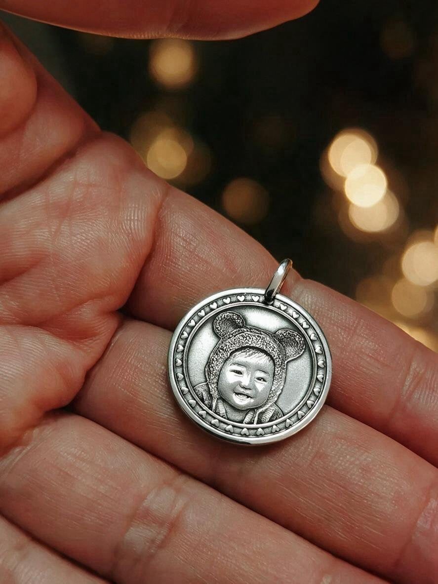 Personalized Photo Custom Silver Pendant