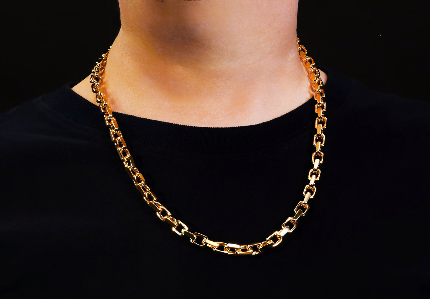 Oval Link Sterling Silver/9k/14k/18k Necklace Chain (Item No. GN0002）