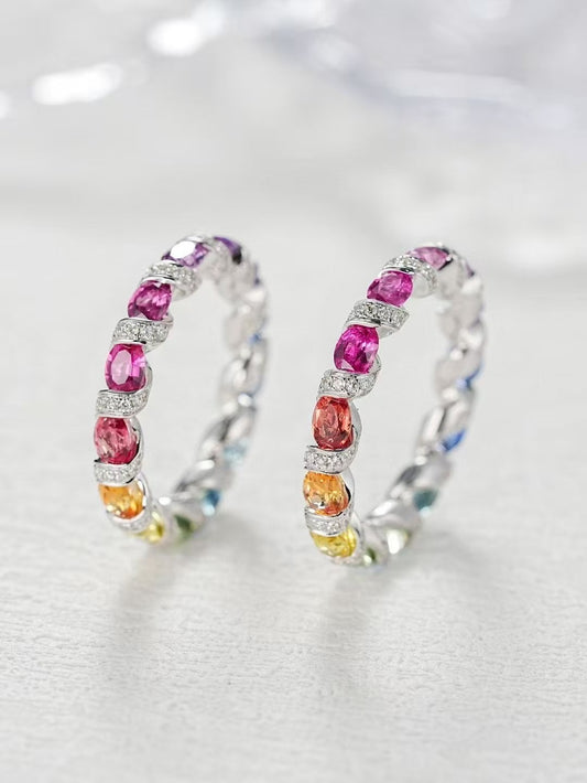 Rainbow Sapphire 18k Gold Ring (Item No. SA126）