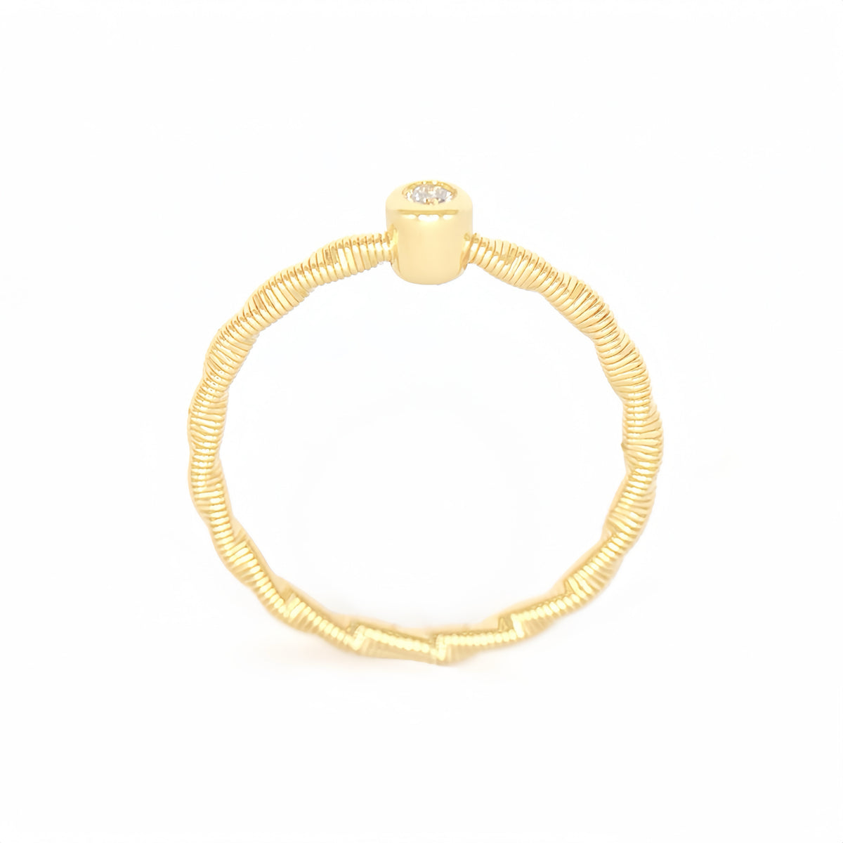 Electroforming Twisted 18k Gold Diamond Ring (Item No. DG111CR）