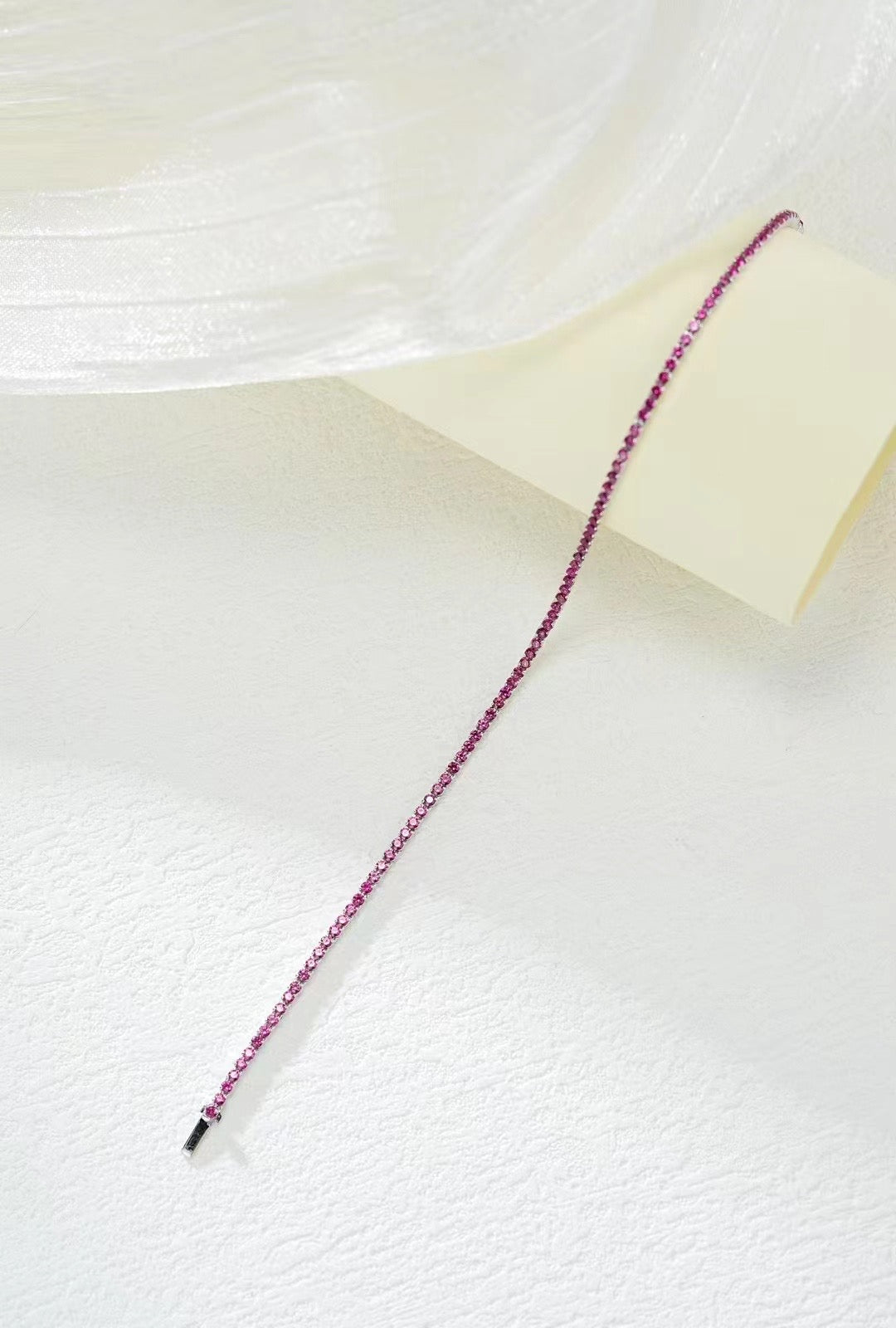 Tennis Rainbow Sapphire 18k Gold Bracelet (Item No. SA108）