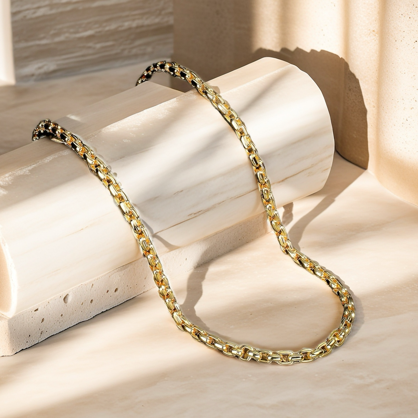 Oval Link Sterling Silver/9k/14k/18k Necklace Chain (Item No. GN0005）