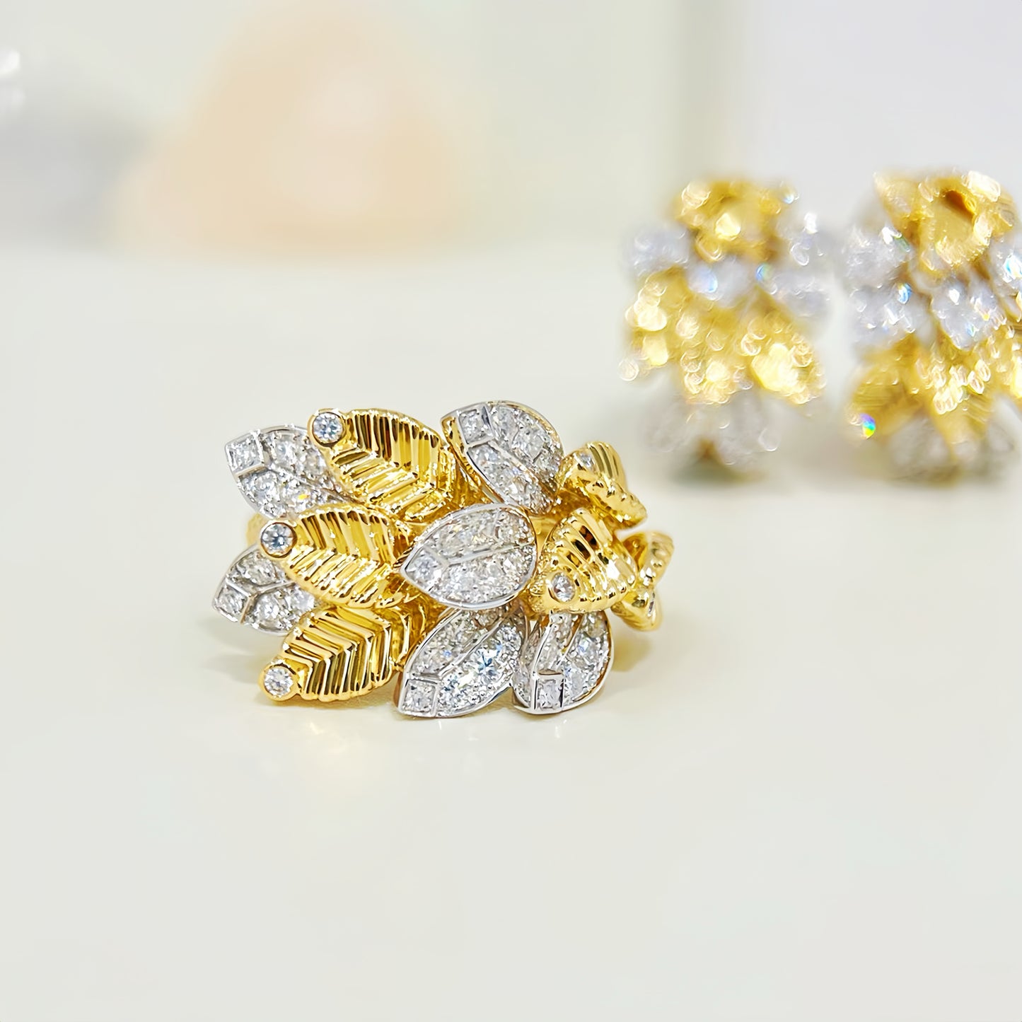 Leaf Vintage 18k Gold Diamond Ring (Item No. VT 288)