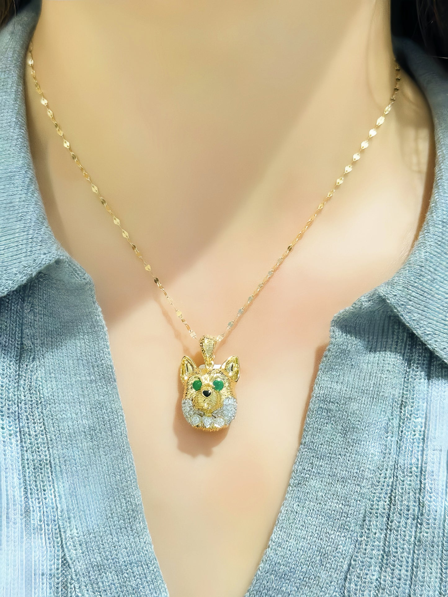 Corgi Vintage 18k Gold Diamond Pendant (Item No. VT321)