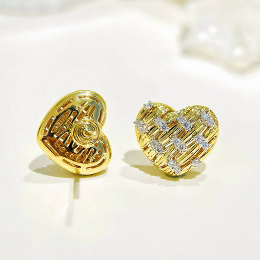 Heart Vintage 18k Gold Diamond Earring (Item No. VT 292)