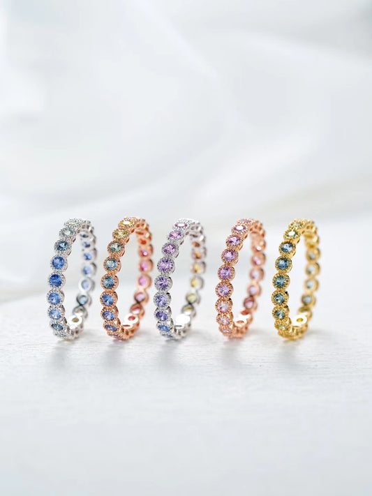 Rainbow Sapphire 18k Gold Ring (Item No. SA029）