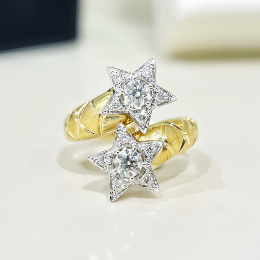Star 18k Gold Diamon Ring (Item No. VT385）