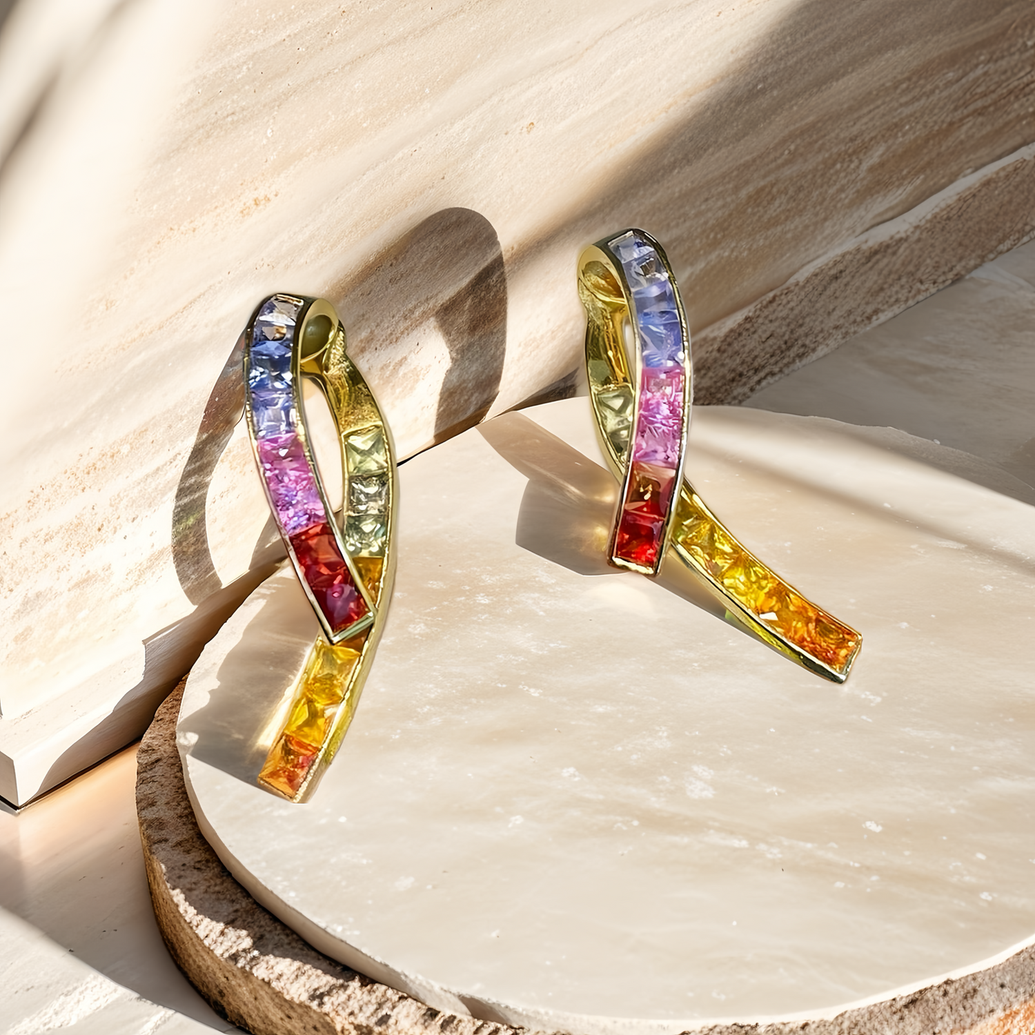 Rainbow Sapphire Earring