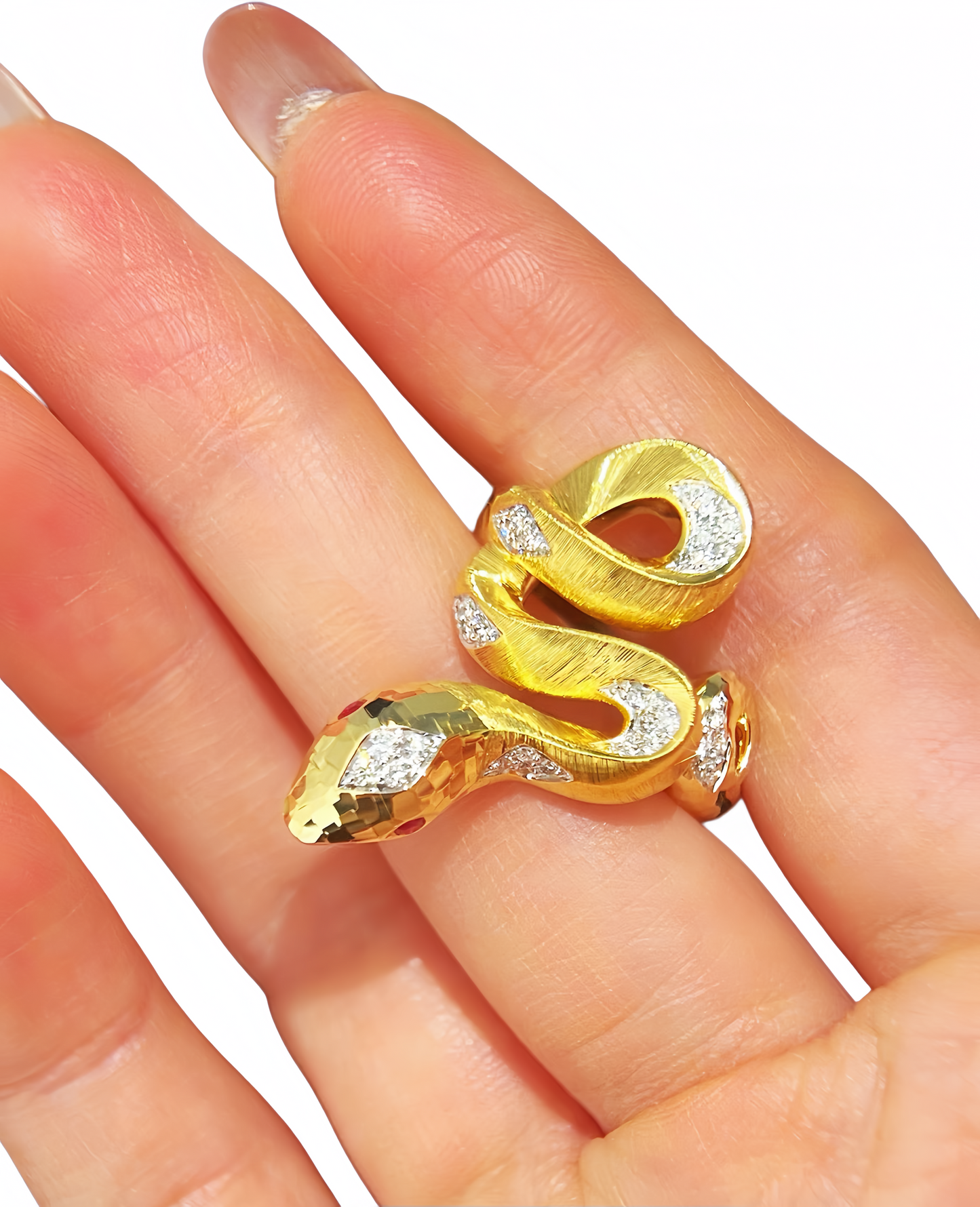 Snake 18k Gold Diamond Ring (Item No. VT415）