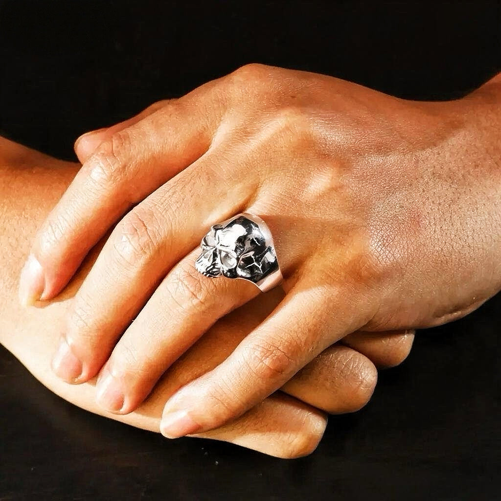 Half Jaw Skull Silver Ring (Item No. TDRS0011）