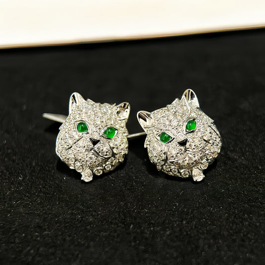 Vintage 18k Gold Diamond Earring (Item No. VT437）