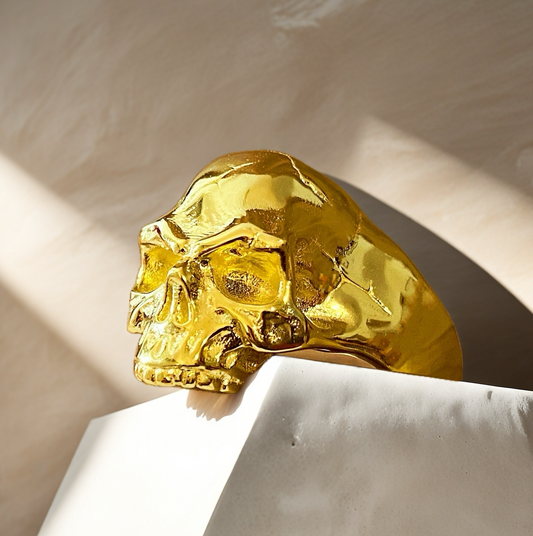 Half Jaw Skull 9k/14k/18k Gold Ring (Item No. TDRG0011）