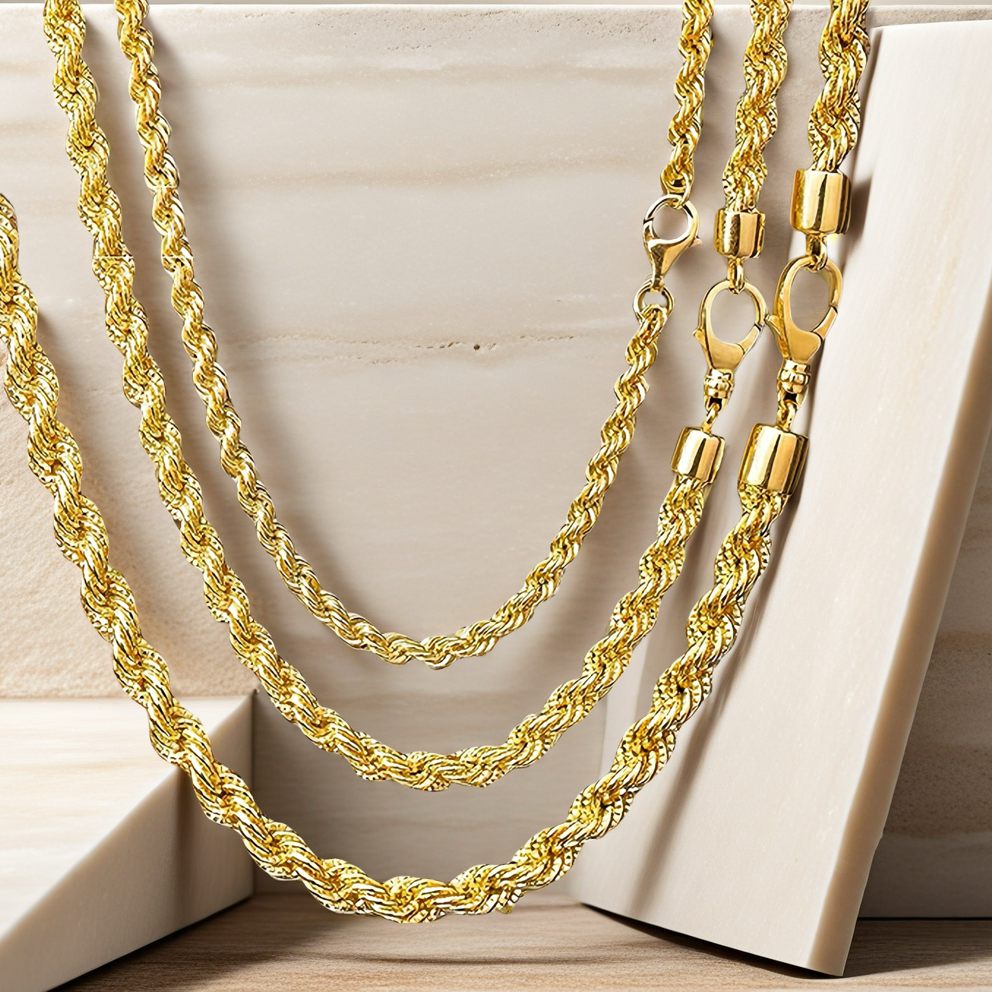 Braided 18k Gold Necklace Chain (Item No. GN0013）