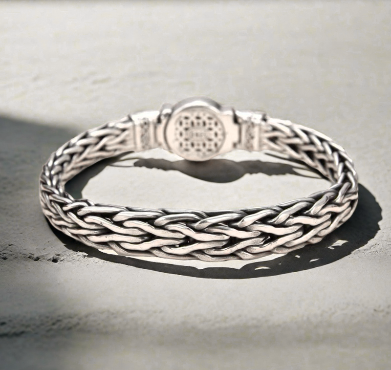 Lion Braided Silver Bracelet (Item No. B0667）