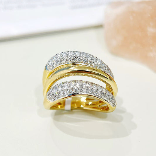 Contemporary 18k Gold Diamond Emerald Ring (Item No. VT461）