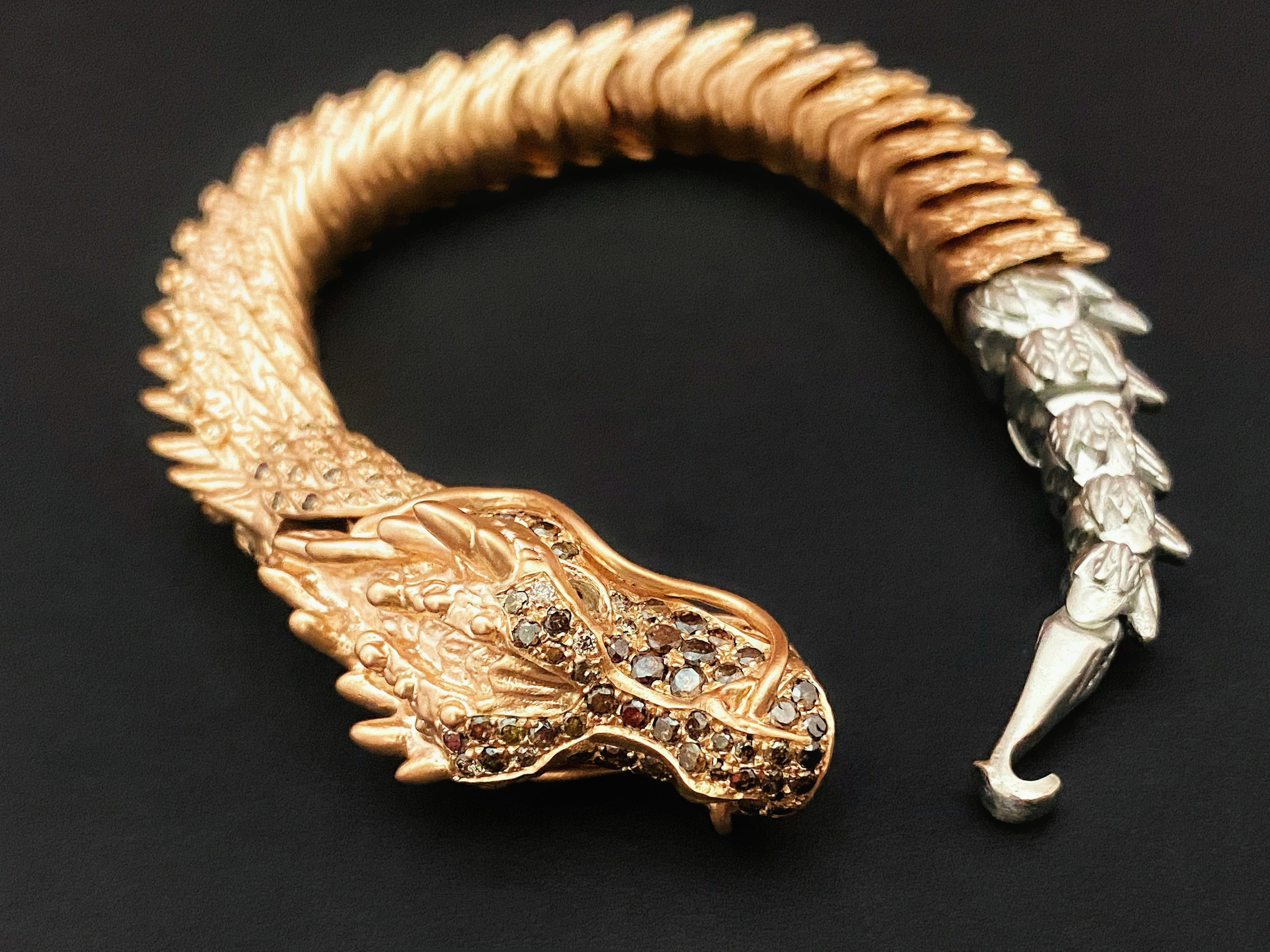 Gold Dragon Diamond Bracelet Chain (Item No. GB0023)