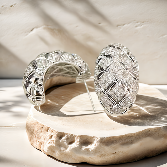 Vintage 18k Gold Diamond Earring (Item No. VT215）