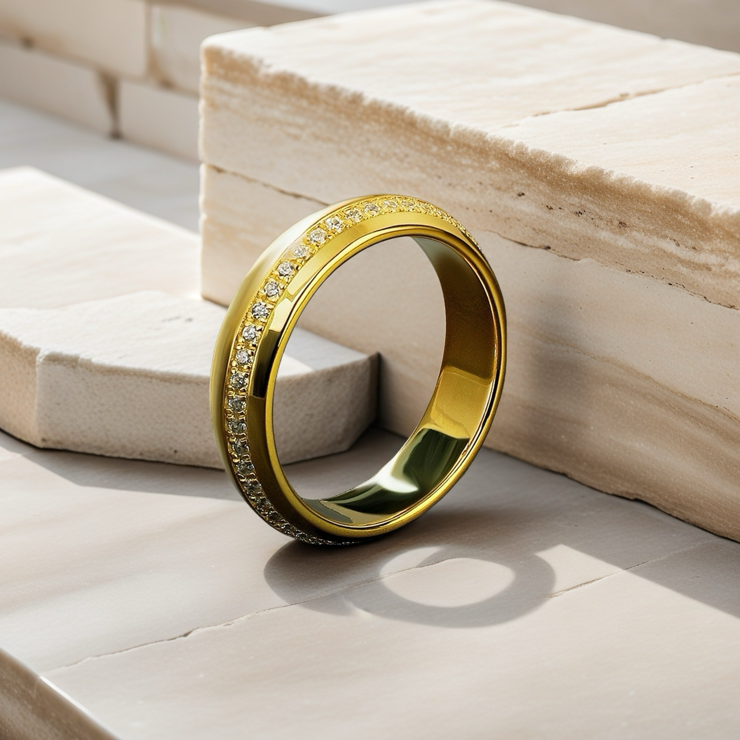 Classic Diamond 925 Sterling Silver/9k/14k/18k Gold Ring (Item No. GR0009）