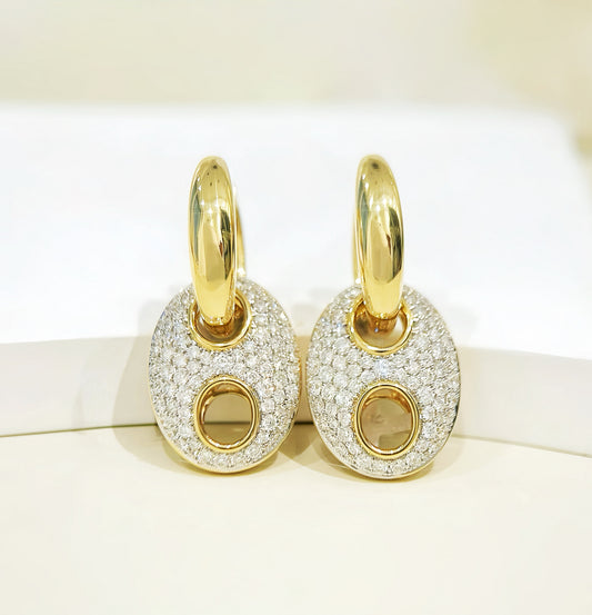 Vintage 18k Gold Diamond Earring (Item No. VT316)