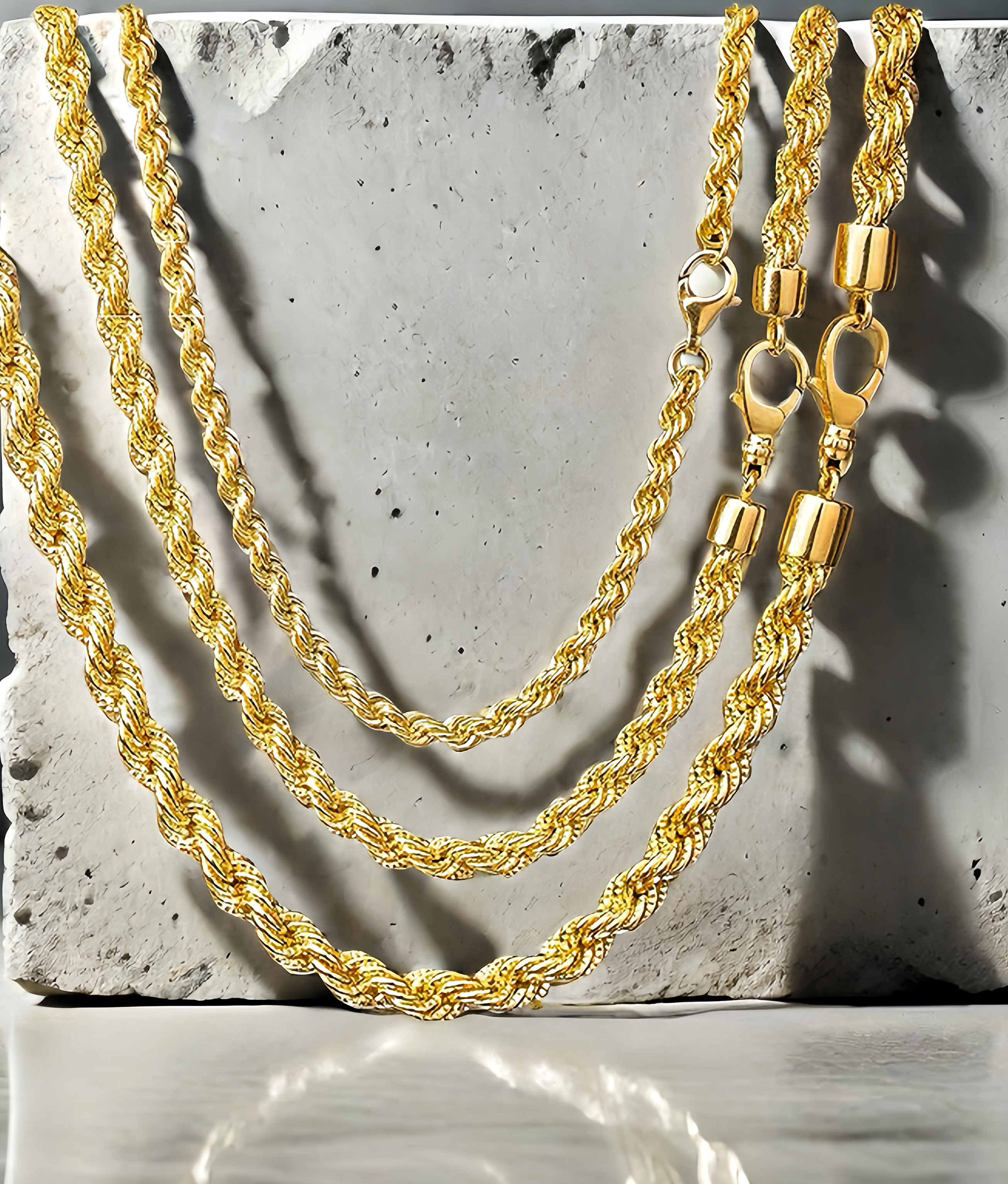 Braided 18k Gold Necklace Chain (Item No. GN0013）