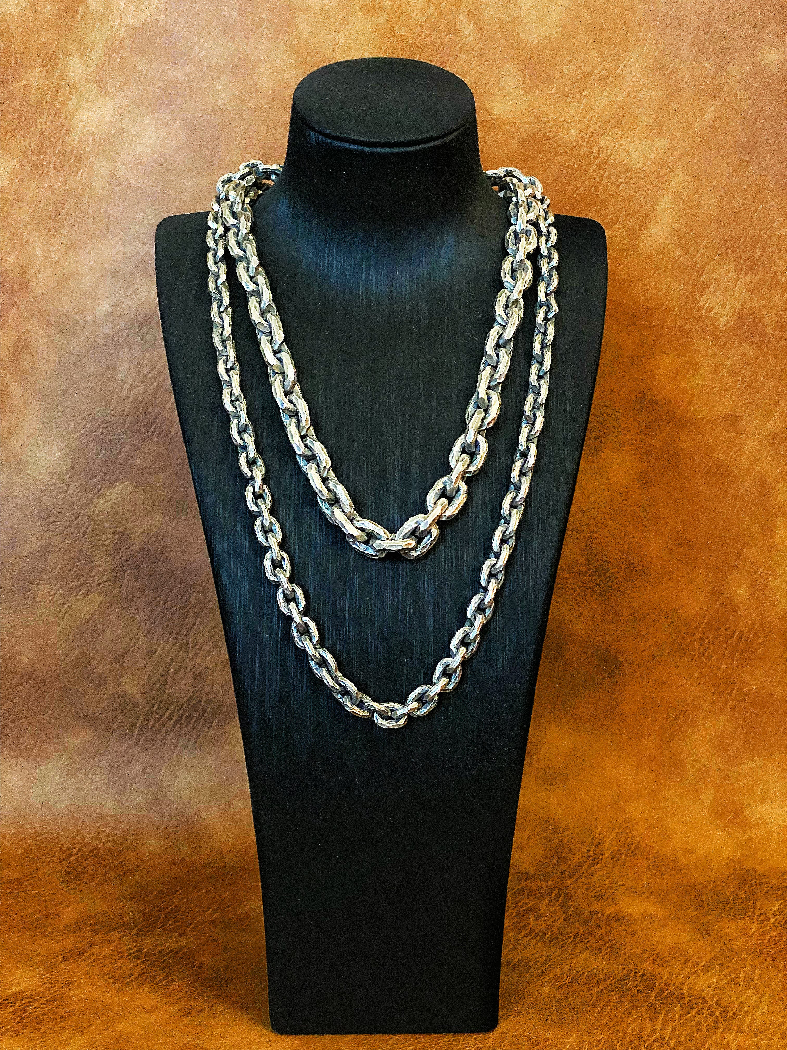 8mm Hammered Silver Necklace Chain (Item No. N0004) Tartaria Onlinestore