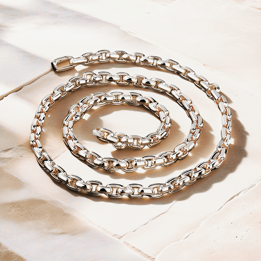 Oval Link Sterling Silver/9k/14k/18k Necklace Chain (Item No. GN0005）