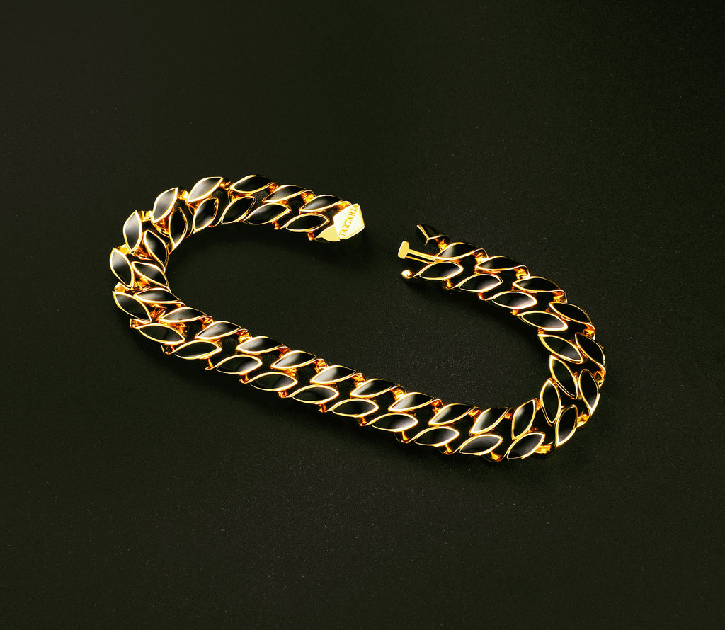 Enamel Curlink Sterling Silver/9k/14k/18k Bracelet Chain (Item No. GB0002）