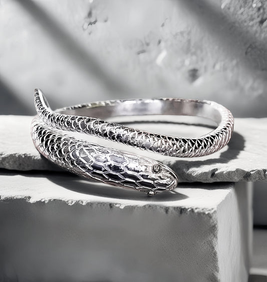 Ouroboros Silver Bangle (Item No. B0252)