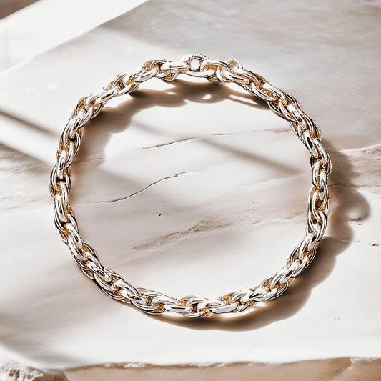 Classic 925 Sterling Silver/9k/14k/18k Gold Bracelet Chain (Item No. GB0021）