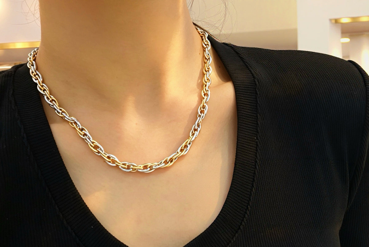Curb Link 18k Gold Necklace (Item No. SJN014）