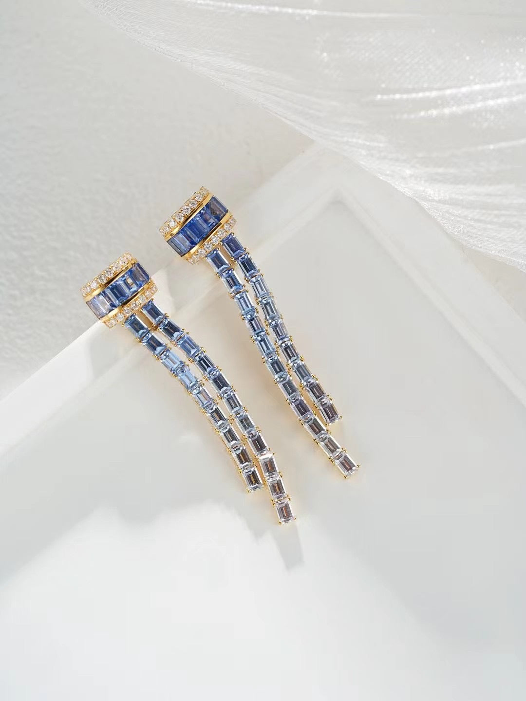 Rainbow Sapphire 18K Gold Earring (Item No. SA022）